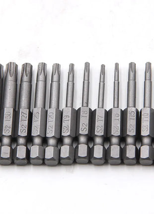 12pc Hollow Plum Blossom Screwdriver Head 50mm Long S2 Hexagonal