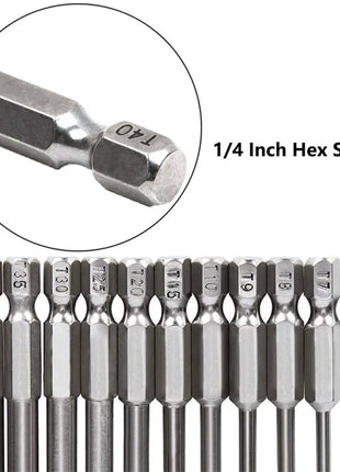 12pc Hollow Plum Blossom Screwdriver Head 50mm Long S2 Hexagonal
