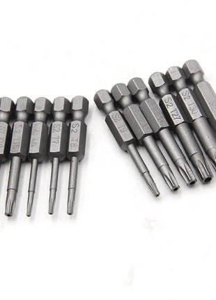 12pc Hollow Plum Blossom Screwdriver Head 50mm Long S2 Hexagonal