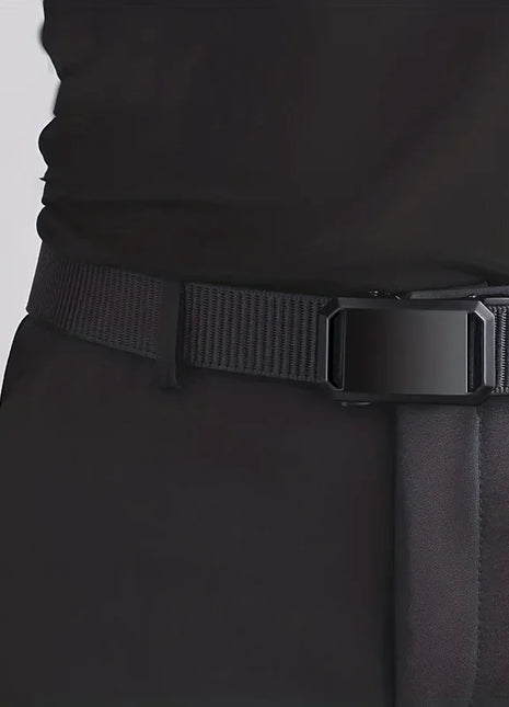 New Automatic Buckle Belt, Canvas Tactical Workwear Casual Outdoor