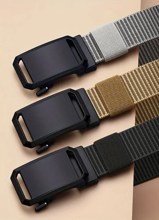 New Automatic Buckle Belt, Canvas Tactical Workwear Casual Outdoor