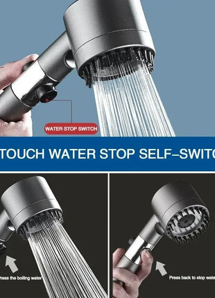 High Pressurized Filter Shower Head 3-mode Adjustable Spray with