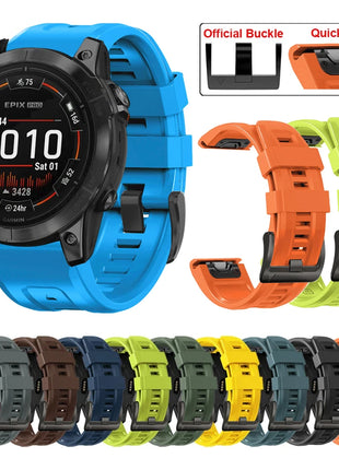 QuickFit 22mm 26mm Silicone Strap For Garmin Fenix 6XPro 5XPlus/Epix