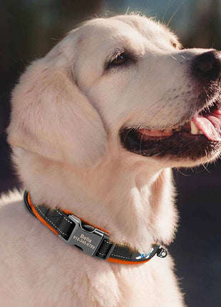 Reflective Personalized Dog Collar Engrave ID Nylon Collars Soft
