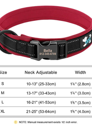 Reflective Personalized Dog Collar Engrave ID Nylon Collars Soft
