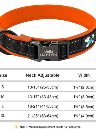 Reflective Personalized Dog Collar Engrave ID Nylon Collars Soft