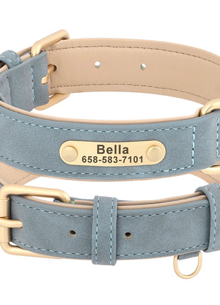 Personalized Dog Collar Custom PU Leather Dog Collars Free Engraved