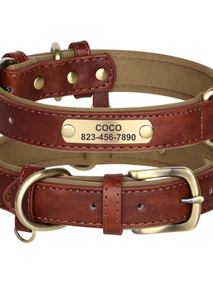 Personalized Dog Collar Custom PU Leather Dog Collars Free Engraved