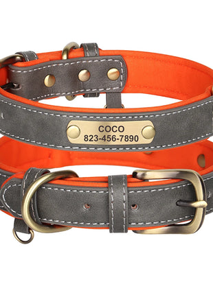 Personalized Dog Collar Custom PU Leather Dog Collars Free Engraved