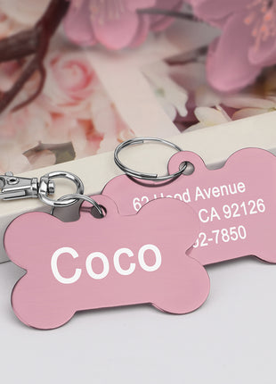 Bone Shaped Pet ID Tag Personalized Dog Cat Name Tags Anti lost Free