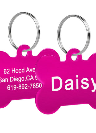 Bone Shaped Pet ID Tag Personalized Dog Cat Name Tags Anti lost Free