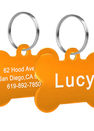 Bone Shaped Pet ID Tag Personalized Dog Cat Name Tags Anti lost Free