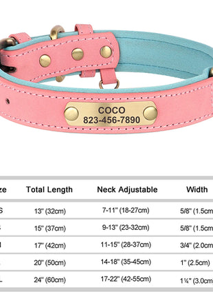 Personalized Dog Collar Custom Engraved PU Leather Dog Collars Free