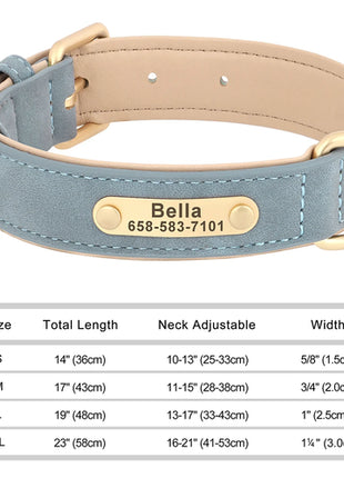 Personalized Dog Collar Custom Engraved PU Leather Dog Collars Free