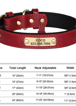 Personalized Dog Collar Custom Engraved PU Leather Dog Collars Free