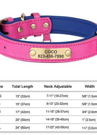 Personalized Dog Collar Custom Engraved PU Leather Dog Collars Free
