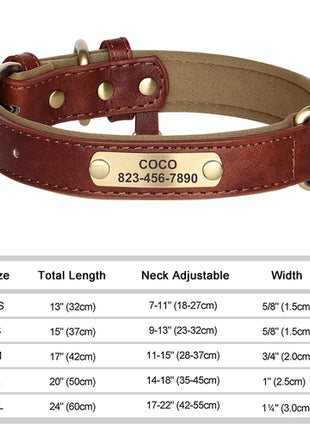 Personalized Dog Collar Custom Engraved PU Leather Dog Collars Free