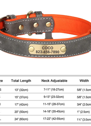 Personalized Dog Collar Custom Engraved PU Leather Dog Collars Free