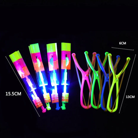 6PCS Outdoor Shining Rocket Flash LED Light Night Kids Luminous