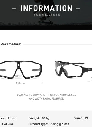 Brand New Men Women Mtb Photochromic Bicycle Eyewear Bike Baseball Sun