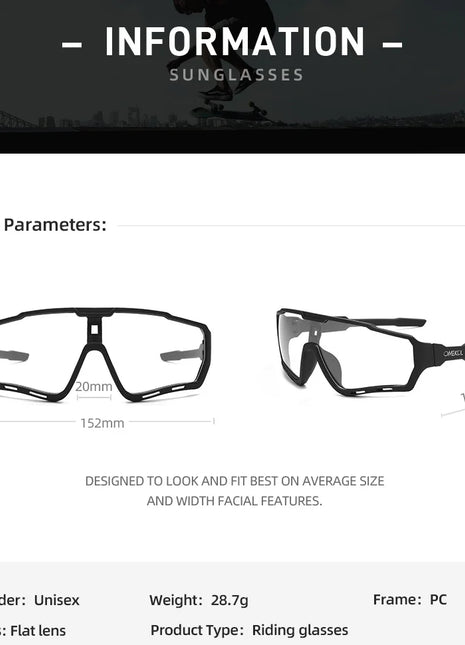 Brand New Men Women Mtb Photochromic Bicycle Eyewear Bike Baseball Sun