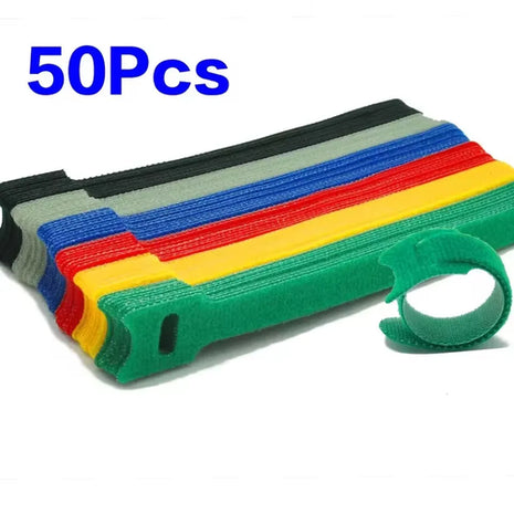 50/200 Pcs Releasable Cable Ties Colored Plastics Reusable Cable ties