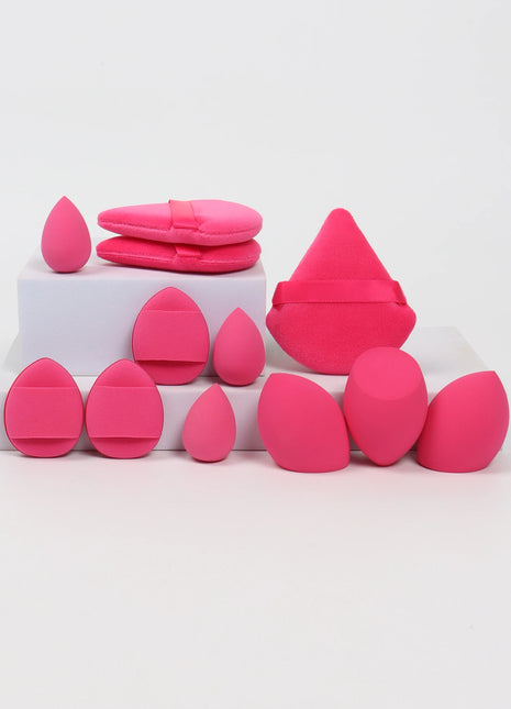 12-Piece All-Purpose Makeup Sponge Set, Made of 3 Loose Powder Puffs,