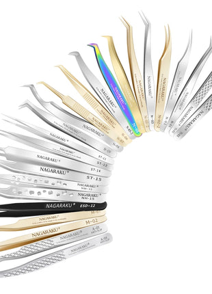NAGARAKU Eyelash Extension Tweezers Makeup Tools Stainless Steel