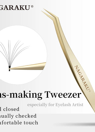 NAGARAKU Eyelash Extension Tweezers Makeup Tools Stainless Steel