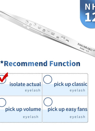 NAGARAKU Eyelash Extension Tweezers Makeup Tools Stainless Steel
