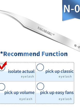 NAGARAKU Eyelash Extension Tweezers Makeup Tools Stainless Steel