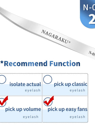 NAGARAKU Eyelash Extension Tweezers Makeup Tools Stainless Steel