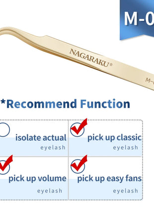 NAGARAKU Eyelash Extension Tweezers Makeup Tools Stainless Steel