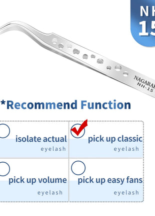NAGARAKU Eyelash Extension Tweezers Makeup Tools Stainless Steel