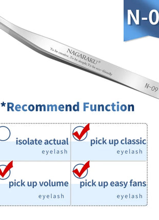 NAGARAKU Eyelash Extension Tweezers Makeup Tools Stainless Steel