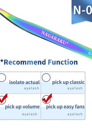 NAGARAKU Eyelash Extension Tweezers Makeup Tools Stainless Steel