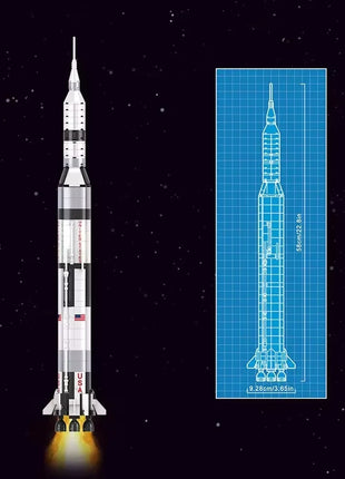 Apollo Saturn V Rocket Building Blocks Kit 602PCS - 59cm Space
