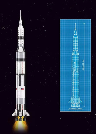 Apollo Saturn V Rocket Building Blocks Kit 602PCS - 59cm Space