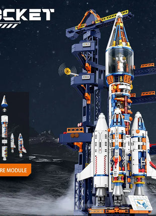 Manned Rocket Model Building Blocks Space Station Construction Toy