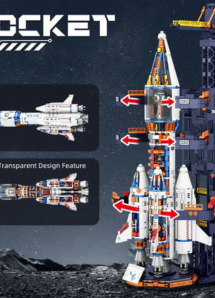 Manned Rocket Model Building Blocks Space Station Construction Toy