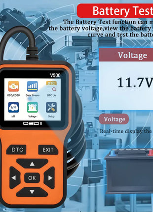 Car OBD2 Scanner Diagnostic Tool Code Reader, Car Voltage Tester