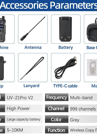 Baofeng UV 21 Pro Wireless Copy Frequency Walkie Talkie Long Range