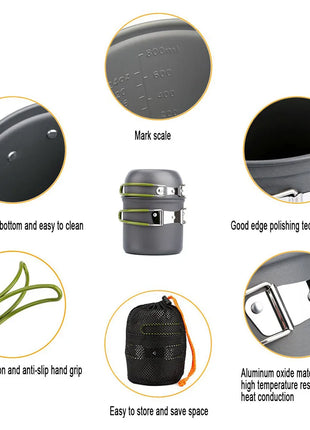 Ultralight Camping Pots Cookware Set Portable Outdoor Cooking