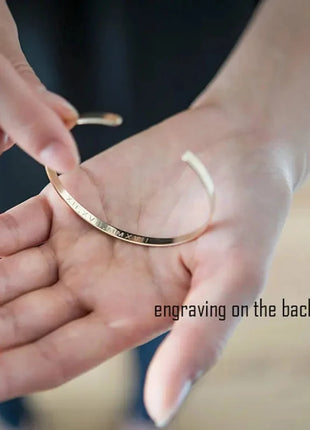 1PC Personalized Engraved Name Stainless Steel Bracelet Custom Words