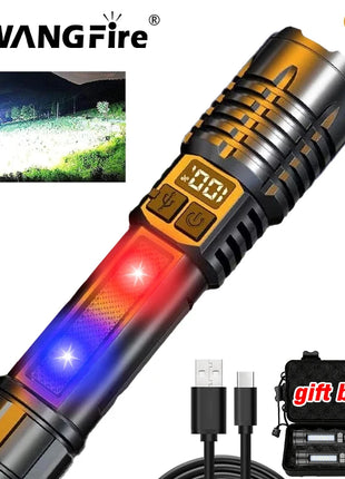 Portable Rechargeable High Power LED Flashlights With Display Screen