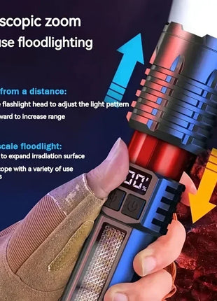Portable Rechargeable High Power LED Flashlights With Display Screen