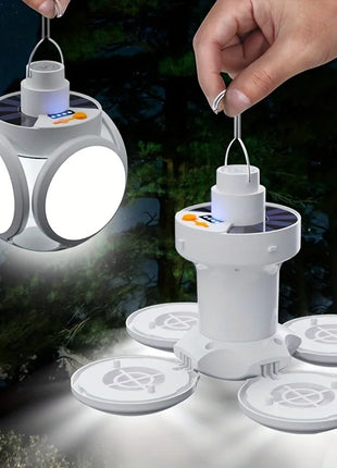 Solar/USB Rechargeable LED Bulb Light Outdoor Folding Light Portable