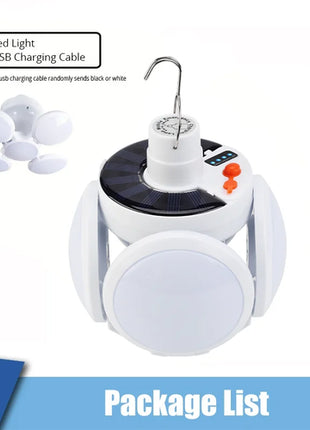 Solar/USB Rechargeable LED Bulb Light Outdoor Folding Light Portable
