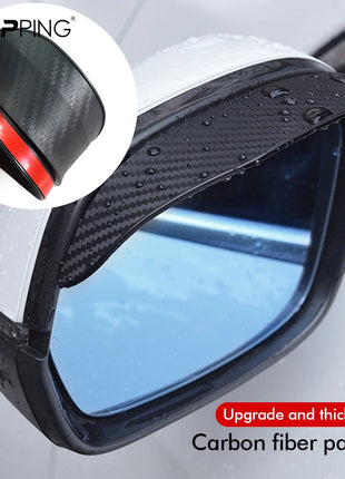 2PCS Car Rearview Mirror Rain Eyebrow Carbon Fiber Sun Visor Shade