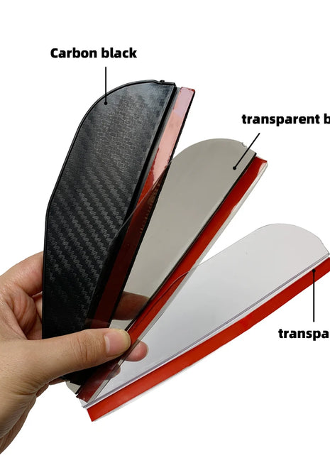 2PCS Car Rearview Mirror Rain Eyebrow Carbon Fiber Sun Visor Shade